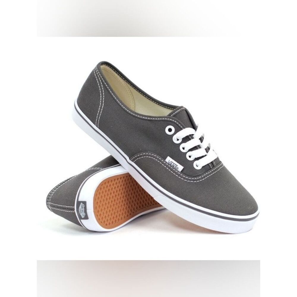 Vans Lo Pro Pewter And White Sneakers